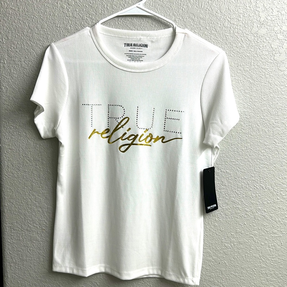 True Religion Rhinestone T shirt size M NWT